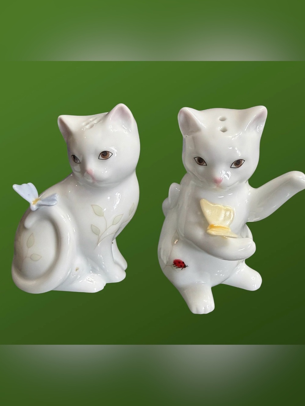 Lenox Butterfly Meadow Figural Kitten Salt and Pepper Set